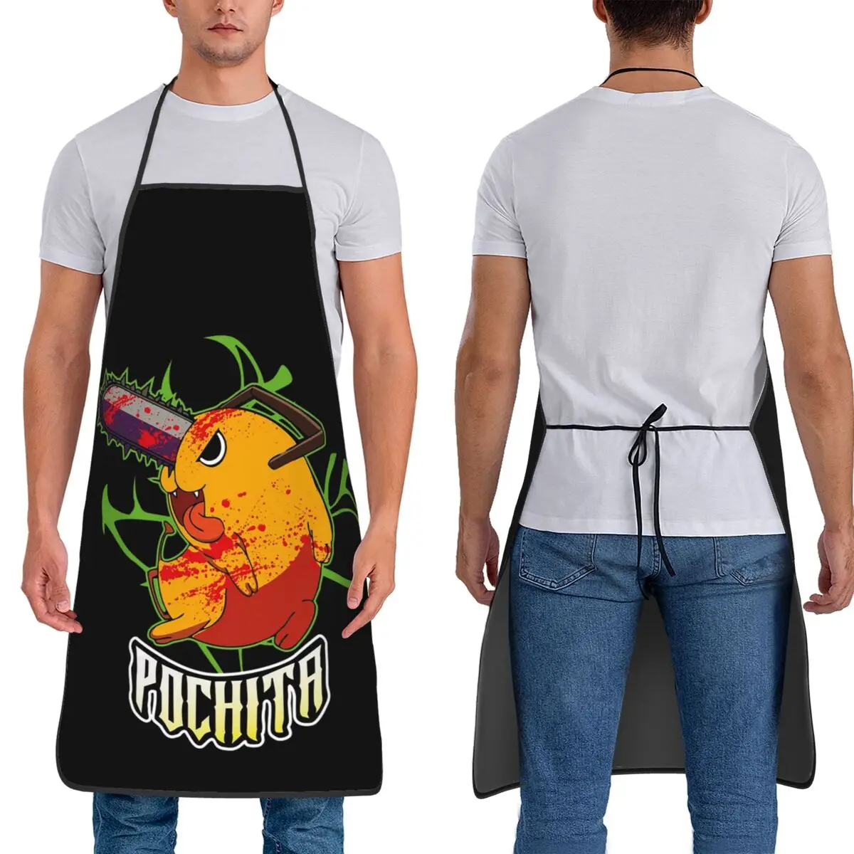 Pochita Ramen Chainsaw Man Anime Aprons Chef Cooking Tablier Waterproof Bib Kitchen Cleaning Pinafore for Women Men Painting