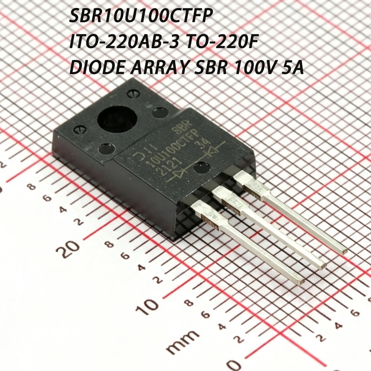 10PCS SBR10U100CTFP 100V 5A ITO220AB-3 TO220F 670mV@5A 1Pair Common Cathode NEW Original Super Barrier Rectifier DIODE ARRAY SBR