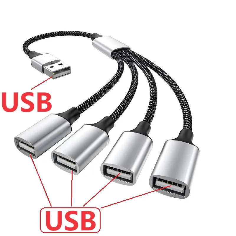 

1M USB 2.0 Splitter Cable Male 1 to Female 2/3/4 multi-port Extension Cable Charging Data OTG Adapter Splitter Wire