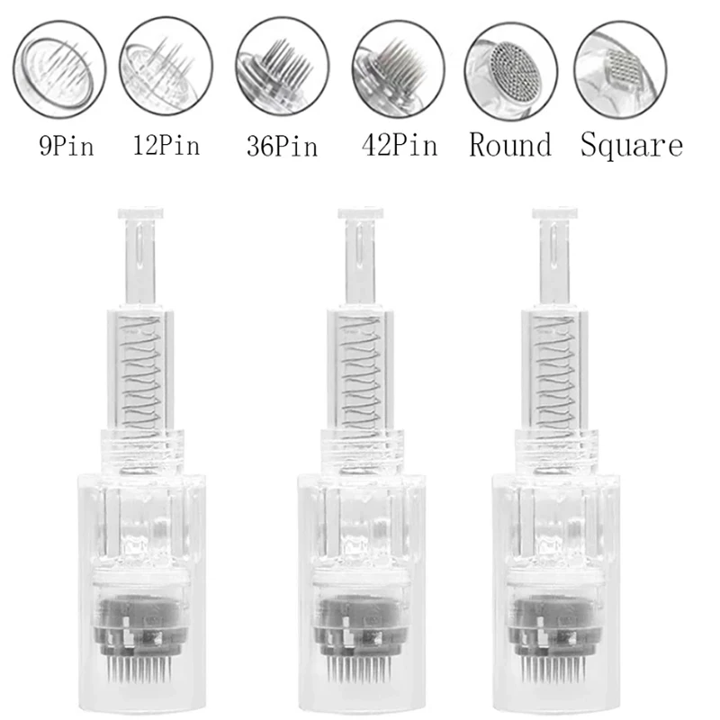 12 Micro Needles DermaPen Agujas de repuesto Puntas Ranura para cartucho Tornillo regular para Derma Pen eléctrico Profesional Eléctrico