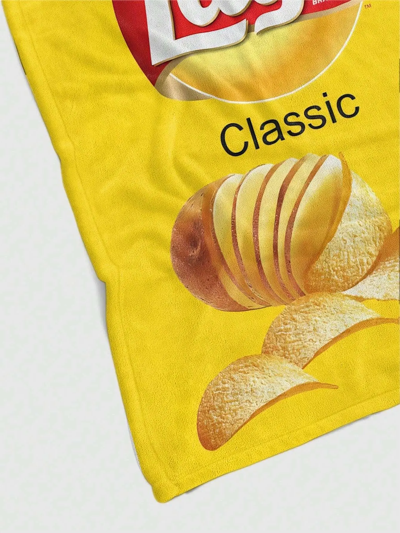 1pc Potato Chips Cool Packaging Printed Soft Flannel Sofa Blanket, Suitable for Bed Nap Office Camping Supplies