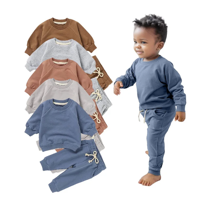 Children's Basic Sweatshirt Cotton Children's Suit Baby Sweatshirt Trousers Suit Baby Pullover Children's Sweatshirt