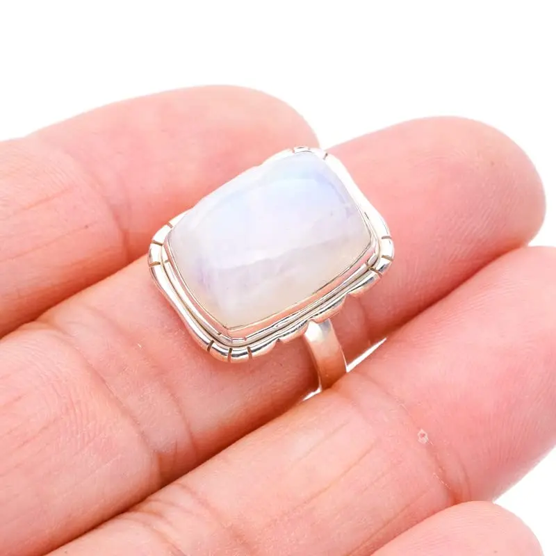 

StarGems® Natural Moonstone Handmade 925 Sterling Silver Ring 7 F0762