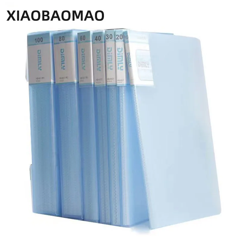 A4 Color Transparent file bag 20 30 40 60pages Data book Large capacity file folder portfolio Office stationery