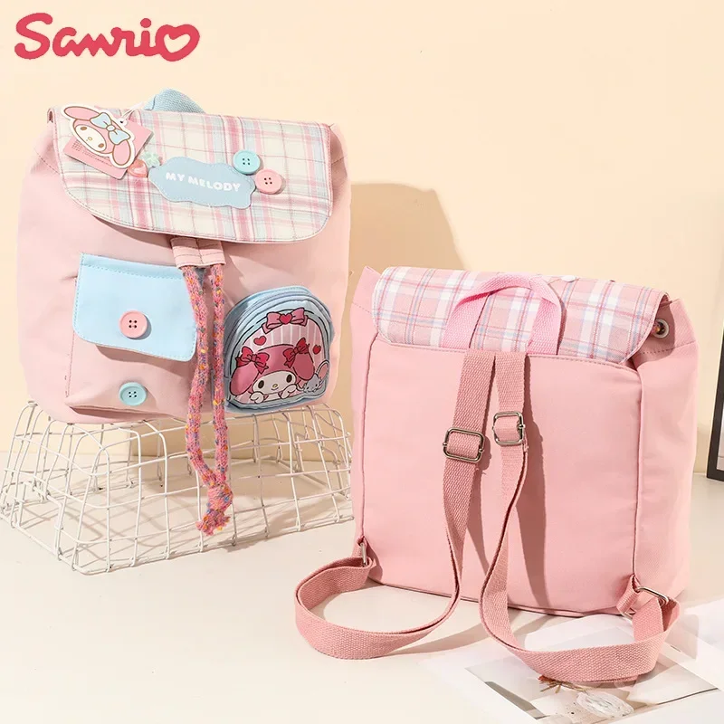 

Sanrio Hello Kitty My Melody Anime Kawaii Fashion Ins Backpack Cute Cartoon Cinnamoroll Large Capacity Backpack Gifts for Kids