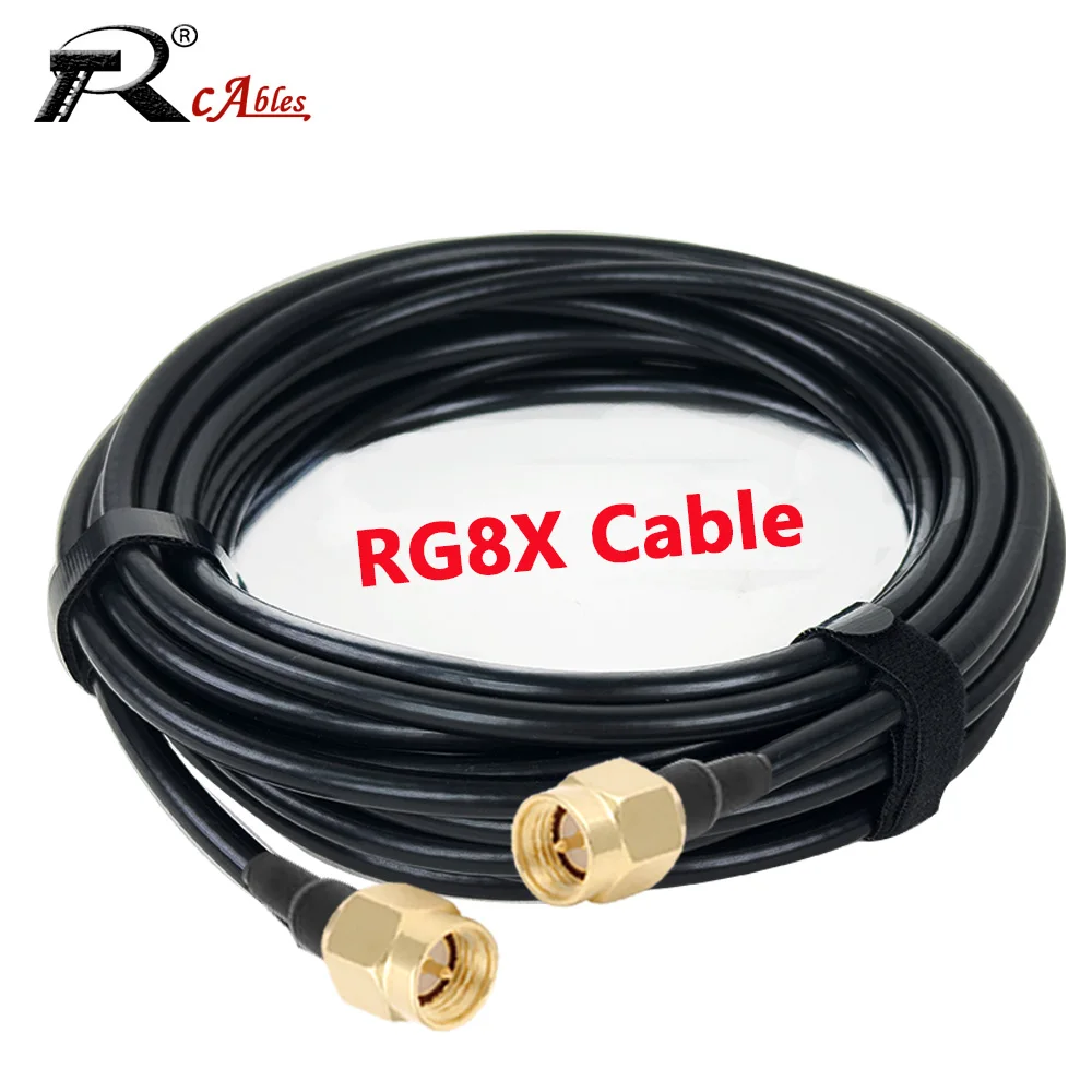 RG8X CB Antenna RF Coaxial Cable SMA to SMA Jumper Cable Low Loss 50 Ohm SMA Male to SMA Male CB Antenna Extension Coax Cable