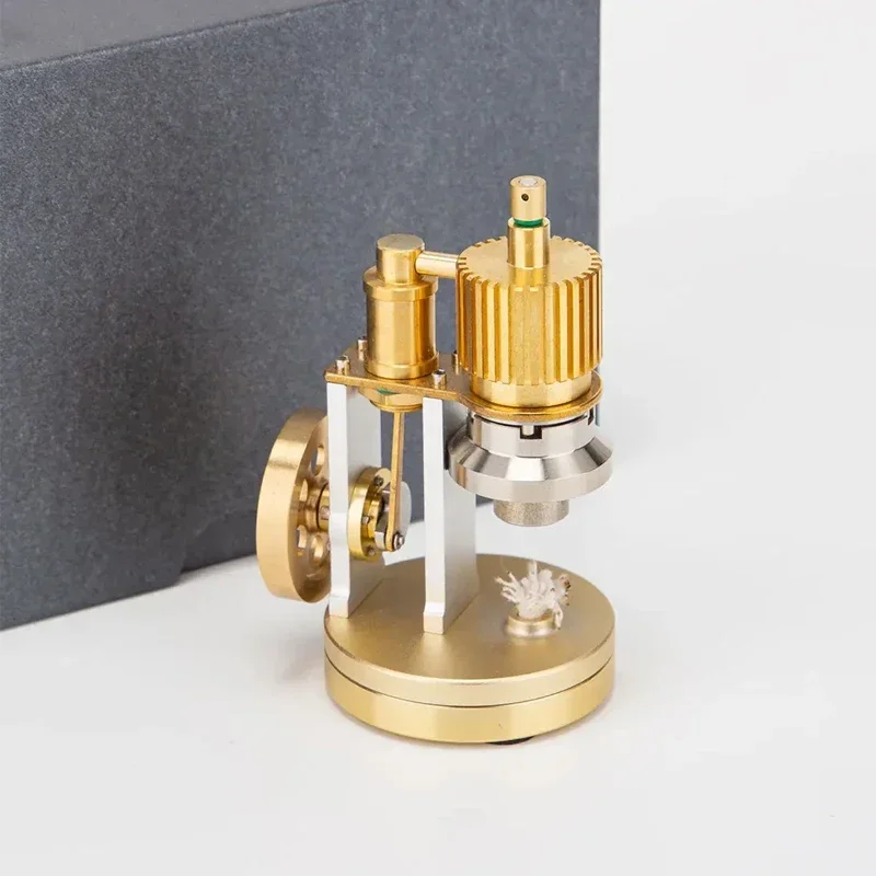 

Mini Hot Stirling Engine Model Kit Metal Creative Miniature Alcohol Engine Physical Science Experimental Collection Toys - Gold