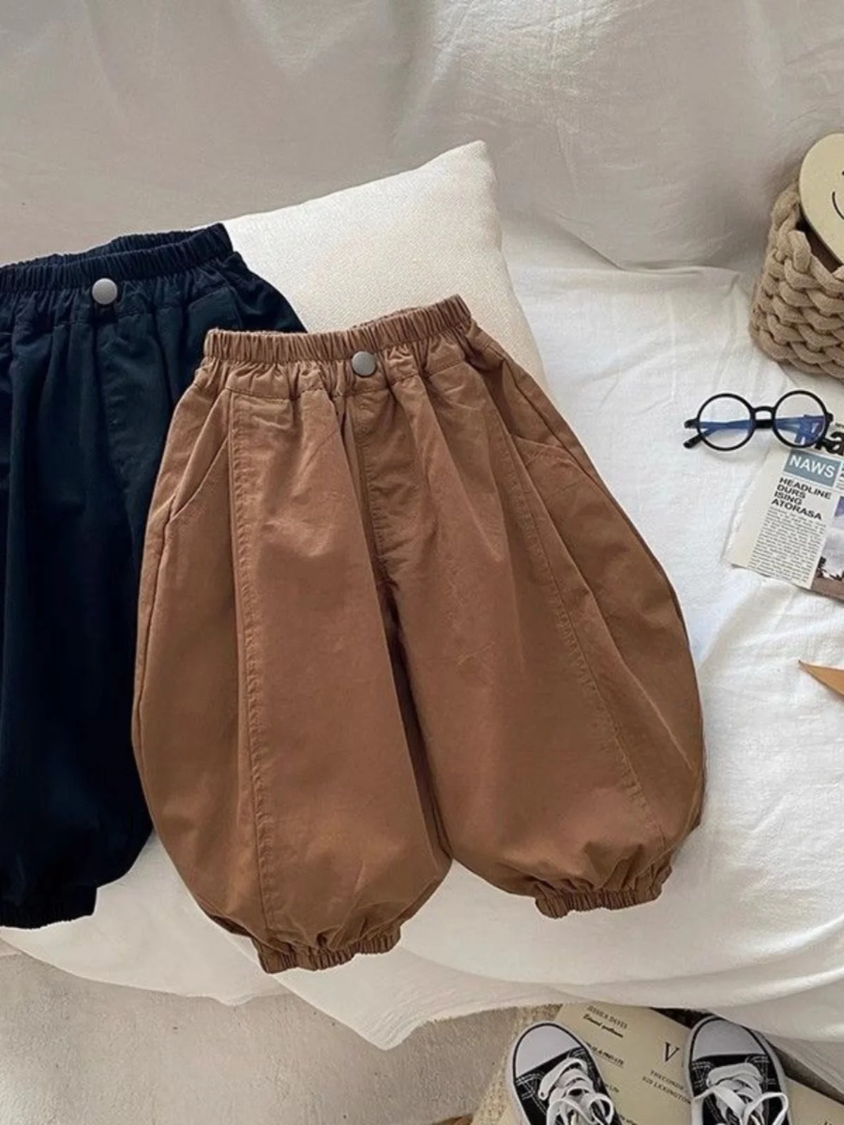 ex Baby Harlan Lantern Pants Spring 2025 New Sle Children's Faionable All-Match Harlan Trousers Korean Casual Sle