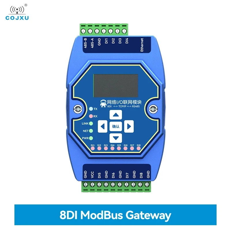 Multi-Channel Analog and Digital Acquisition Control COJXU ME31-AXXX8000 8DI RJ45 RS485 Modbus TCP/IP to RTU Ethernet Port