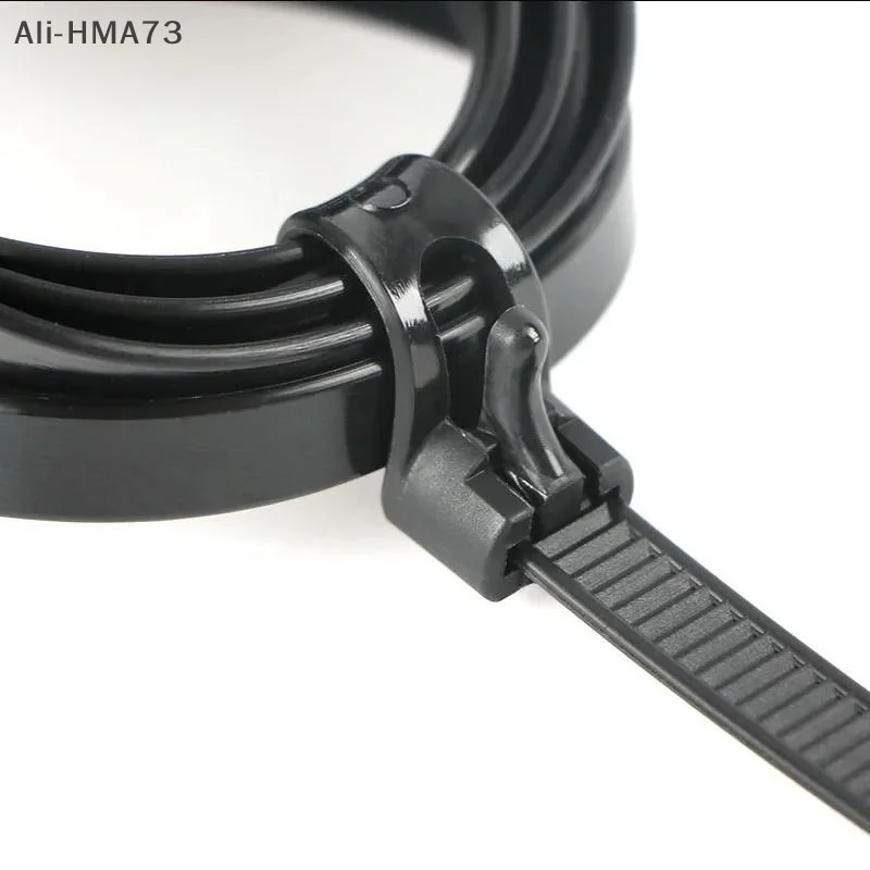(YY)100Pcs 2025 New Reusable Cable TiesCable Lock Loop Nylon Ties Removable Recyclable Mixed Colors/Black/White
