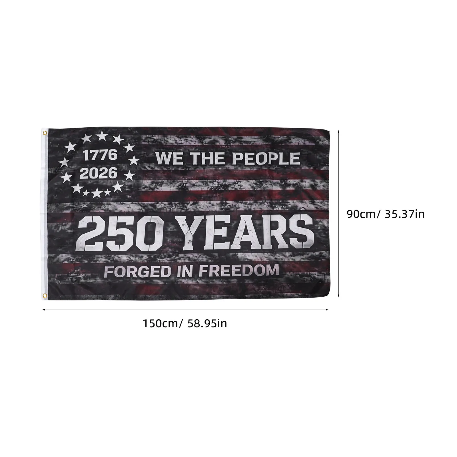3x5ft 250Th Anniversary Usa Flag Patriotic American Independence Day Garden Flag Weather Resistant Polyester Outdoor Yard