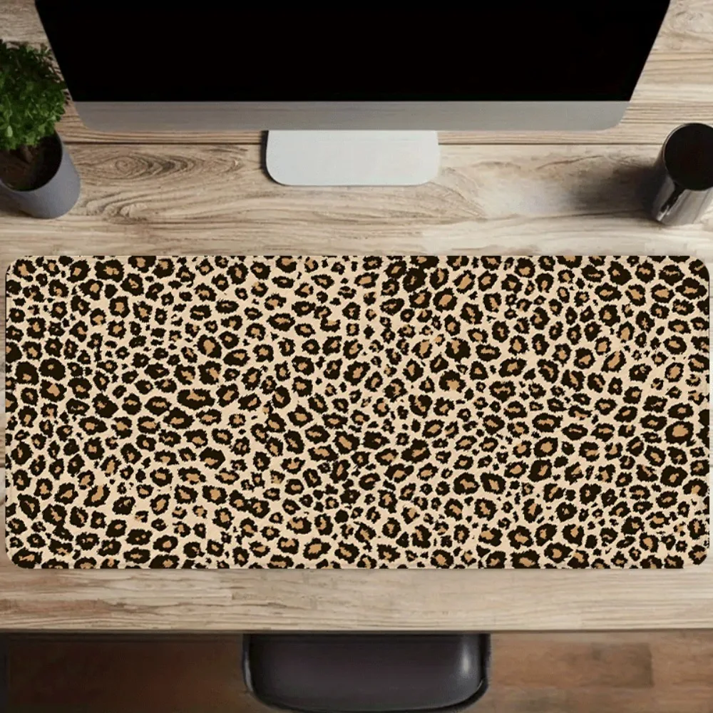 

Leopard Print Large Desk Mat, Wild Animal Print Gaming Mouse Pad, Non-Slip Waterproof Keyboard Pad for Fashion Lovers