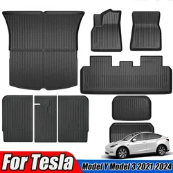 For Tesla Model Y Model 3 2021-2024 All Weather Trunk Floor Mat Waterproof Non-Slip Cargo Liner Left Right Rubber Auto Door Mats