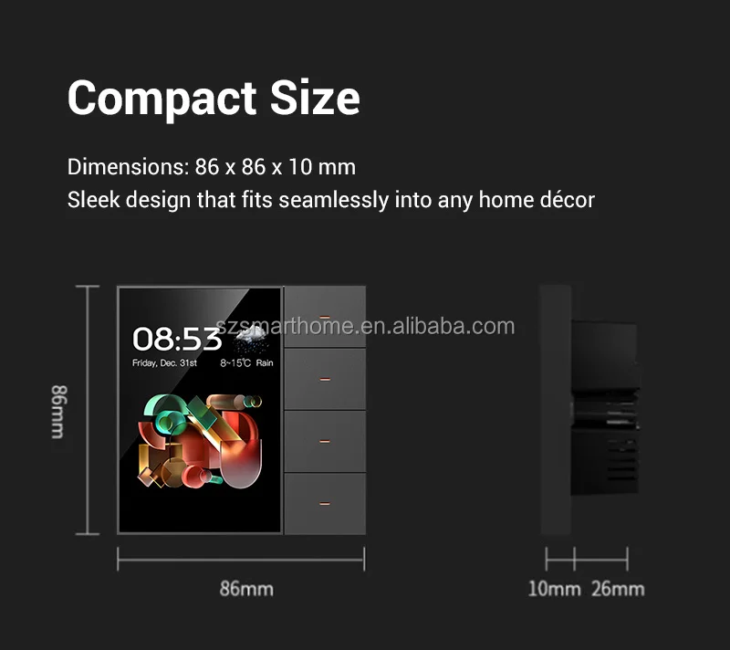 لوحة تحكم المنزل الذكي Tuya مقاس 3.5 بوصة مع Zigbee للتحكم في أجهزة Tuya المنزلية الذكية #5