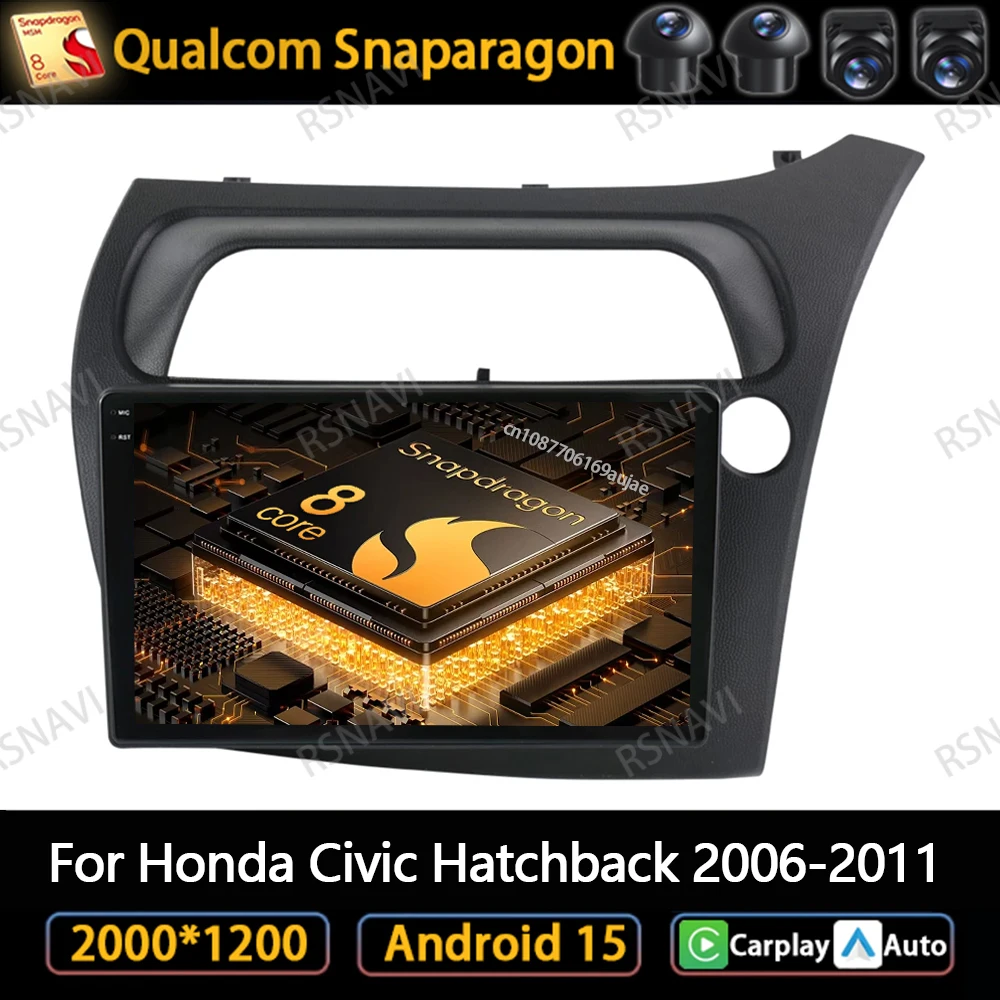 

Android 15 Car Radio For Honda Civic Hatchback 2006-2011 Viedo Player DVD Qualcomm GPS DSP Autoradio Navigation BT Multimedia