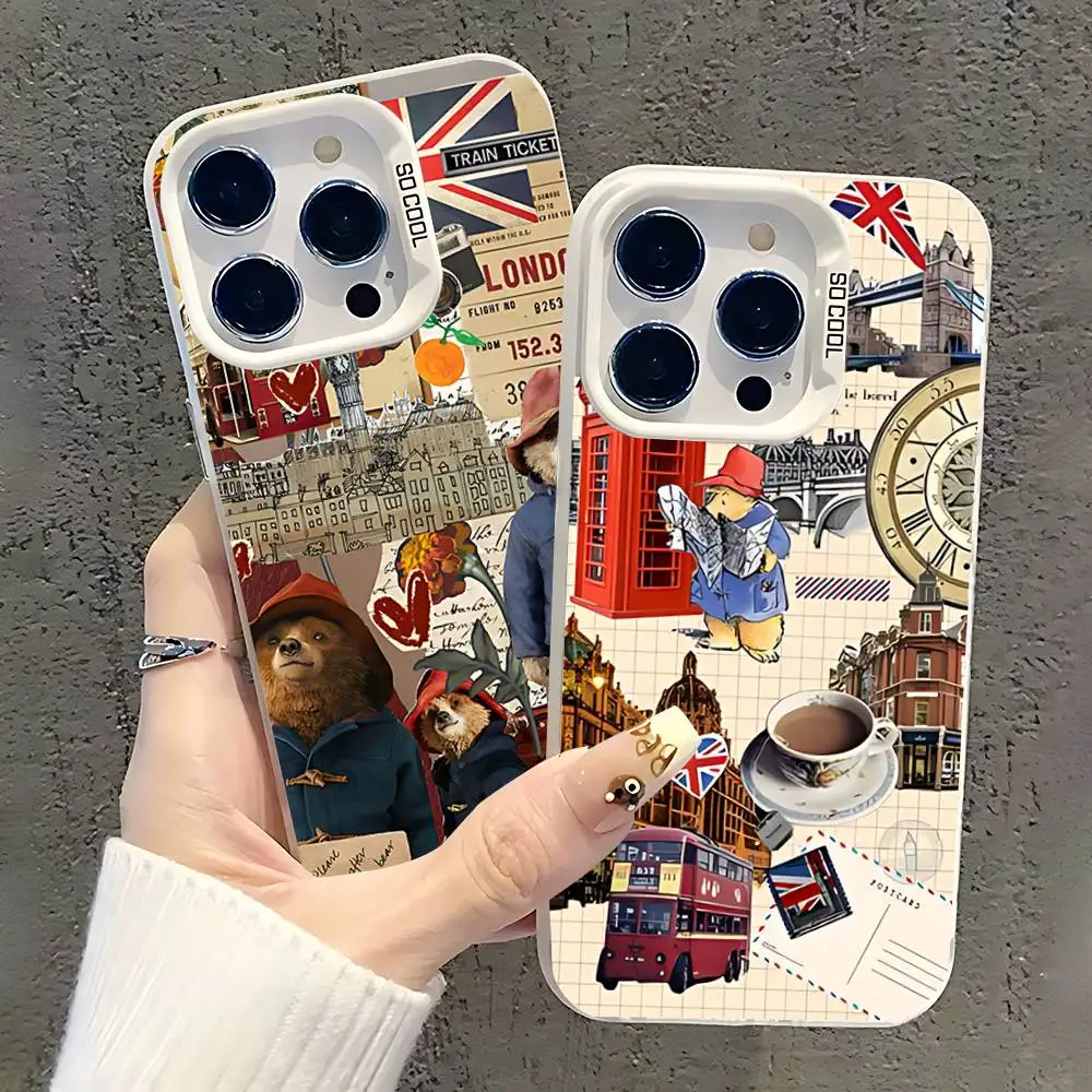 

CUTE P-paddington-bearS Phone Case For iPhone 17,16,15,14,13,12,11,Pro,XS,Max,Plus,Mini,SE White Candy Matte Shockproof Cover