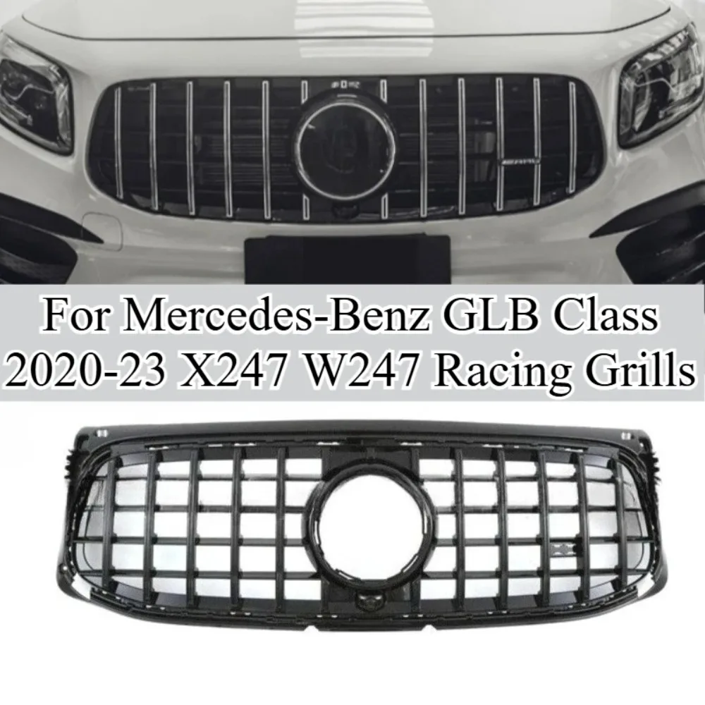 

For Mercedes-Benz GLB Class 2020-23 X247 W247 Global Models AMG Style Vertical Slat GT Grille Replacement Gloss Black ABS Direct