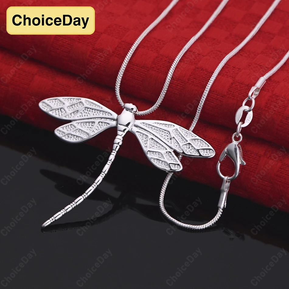 

ChoiceDay Fashion 925 Sterling Silver Delicate Dragonfly Pendant Necklace Women Gift Jewelry Party Accessories