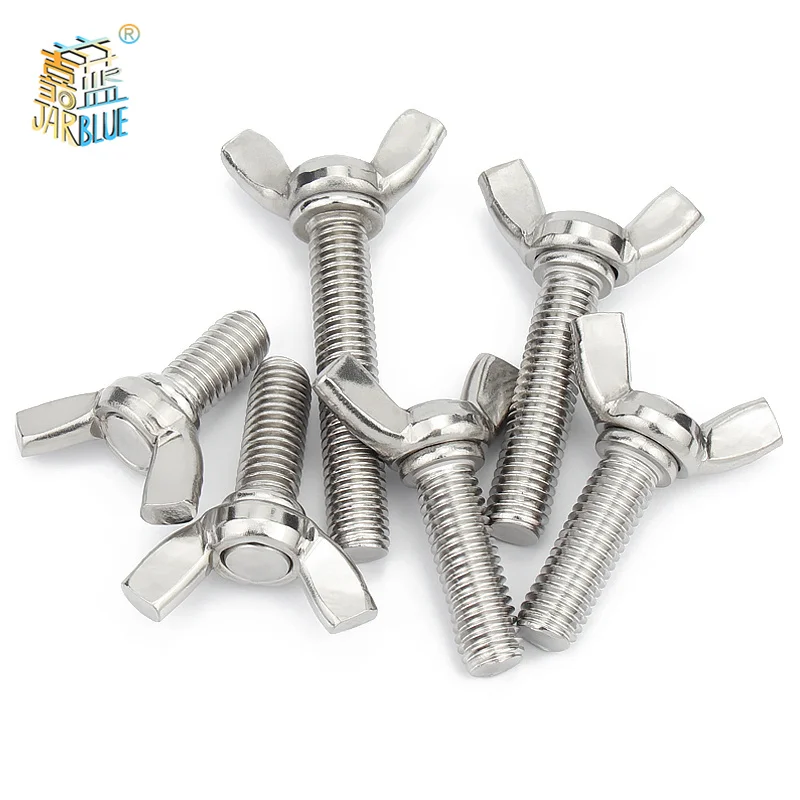 5pcs/lot Butterfly Wing Bolts M3 M4 M5 M6 M8 M10 M12 Hand Tighting Wing Head Thumb Screws 304 Stainless Steel DIN316 L: 6-100mm