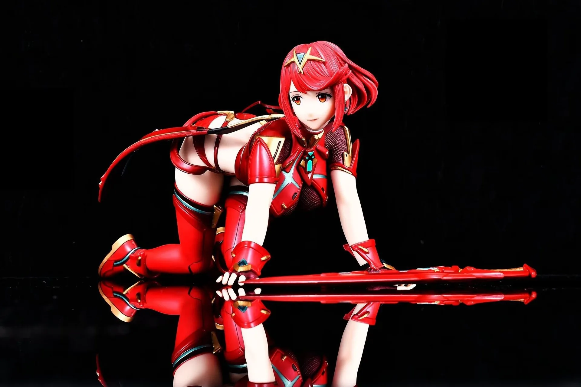 Bandai Pretty Girl Handmade Xenoblade GK Flame Holy Grail Pyro Flame Double Headed Carving Party Pose Anime Model Ornament