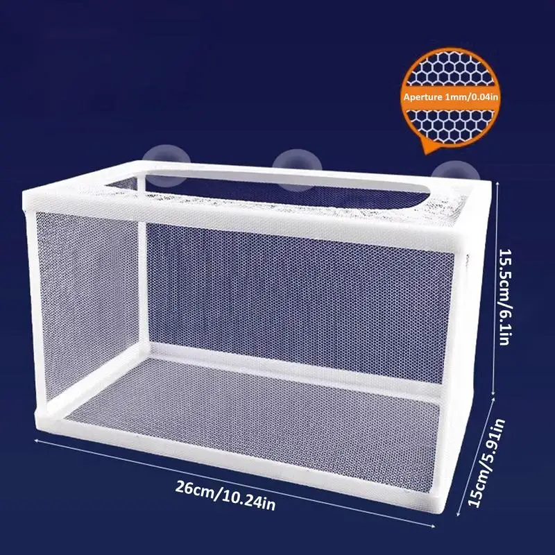 Aquarium Isolation Box Fish Hatchery Net Fish Breeding Isolation Suction Cup Fixed Box Accessory Fish Care Supplies