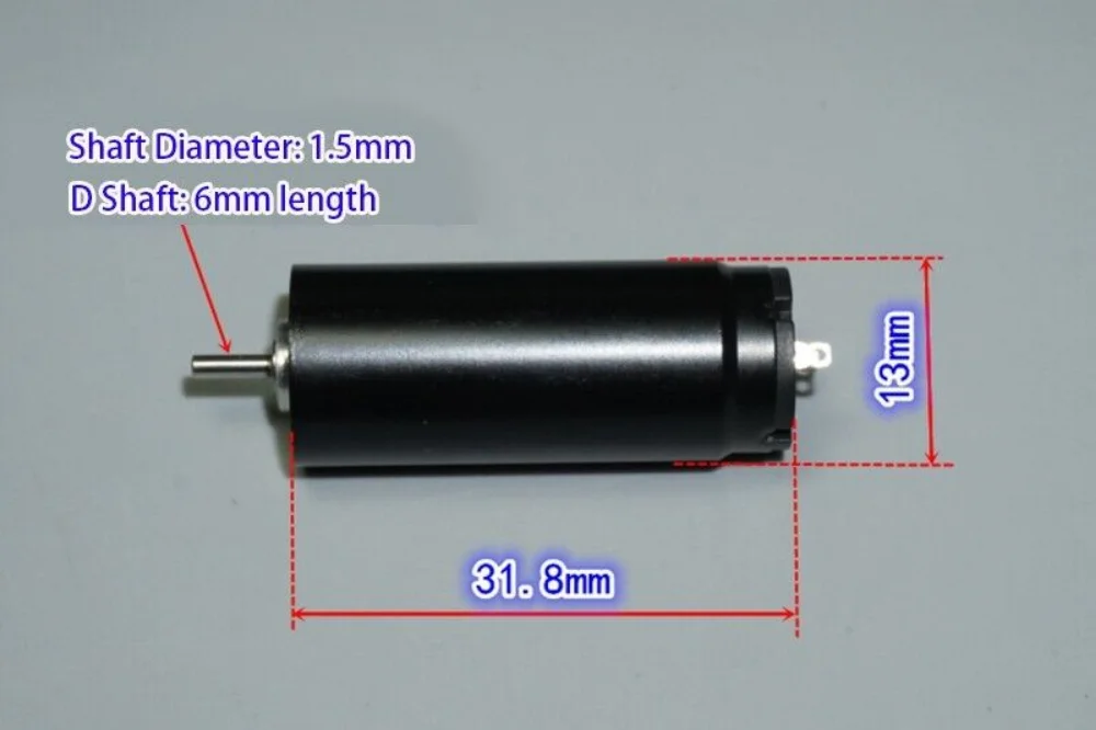 13mm*32mm Mini Coreless Motor DC 6V 9V 12V 8500RPM D-Shaft Large Torque Electric Motor Output Shaft 6mm Long Mini Motor 12V