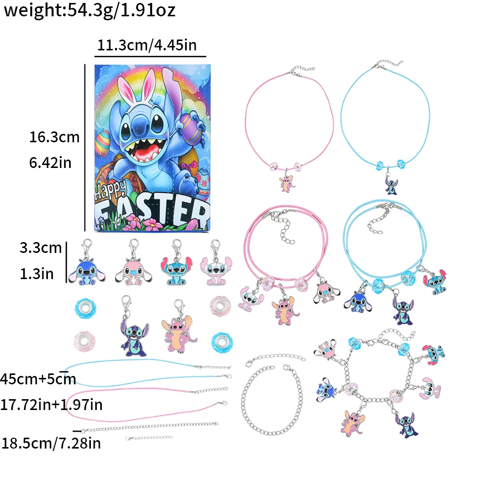 Disney Lilo & Stitch Figura simpatico cartone animato Scatola cieca Ciondolo punto Accessorio moda fai da te da collezione per regalo giocattolo amico