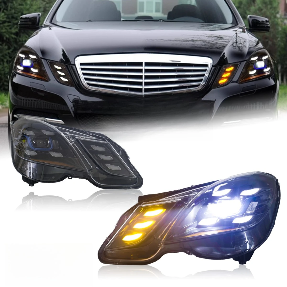 

TYPY Lights for All Light Emitting Diode Modules Upgraded e-Class W212 2010-2013 Modified New Highlight Headlight Assembly