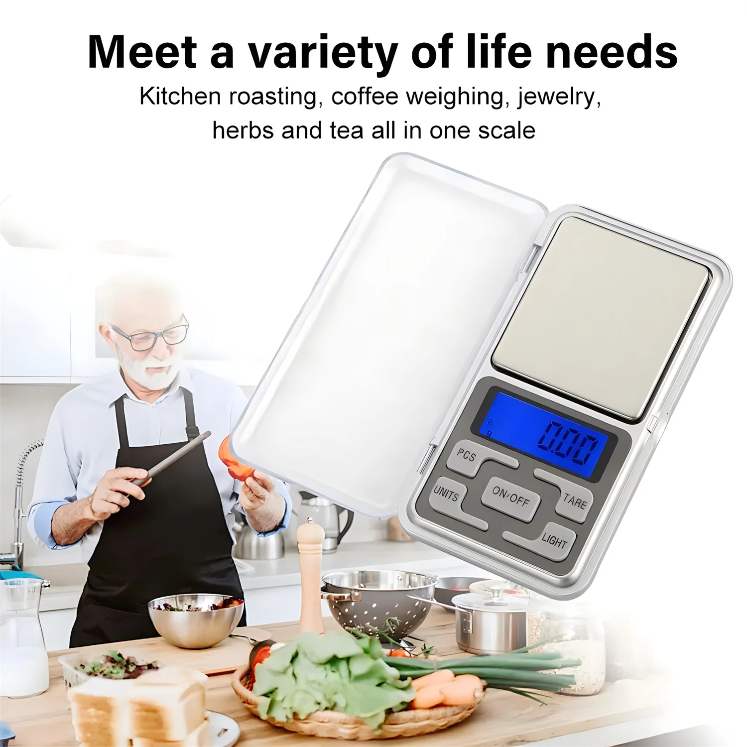 Digital Kitchen Scale 500g/ 0.01g Food Scales Digital Weight Gram and Oz Digital Gram Scale LCD Display High Precise mini Scale