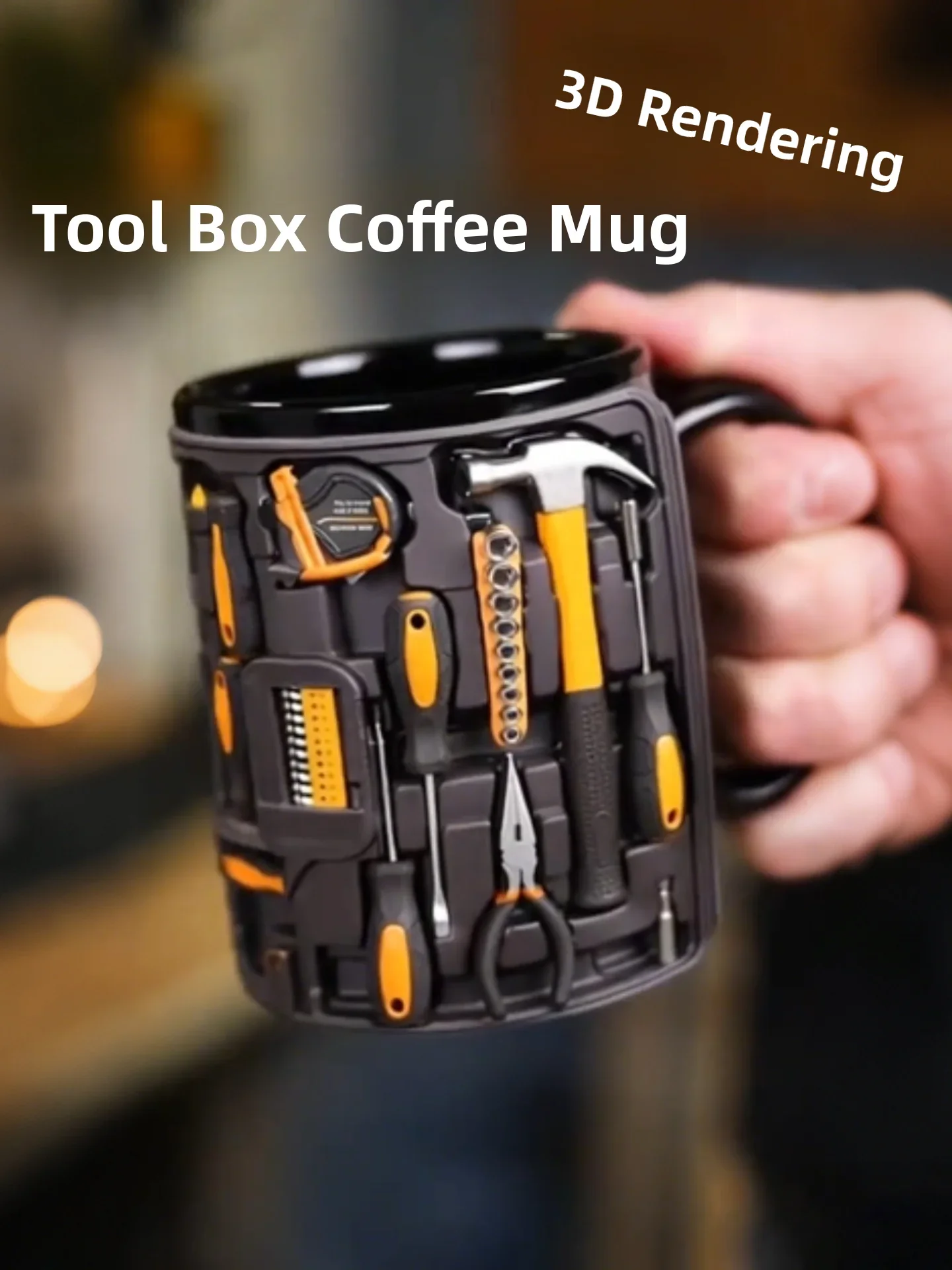 Creative Ceramic Mechanic Mug Tool Box Coffee Cup for Men Advanced Feeling Unique Gift Idea Engraved Customizable Home Use