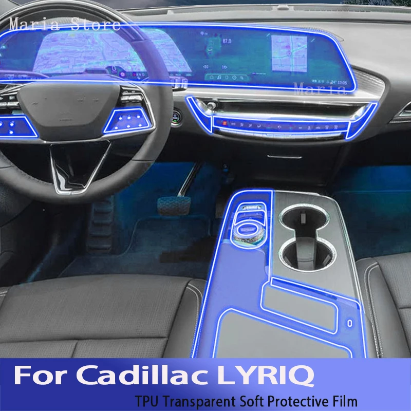 

For Cadillac LYRIQ（2022-Present） Car Interior Center Console Transparent TPU Protective Film Anti-scratch Sticker Accessories