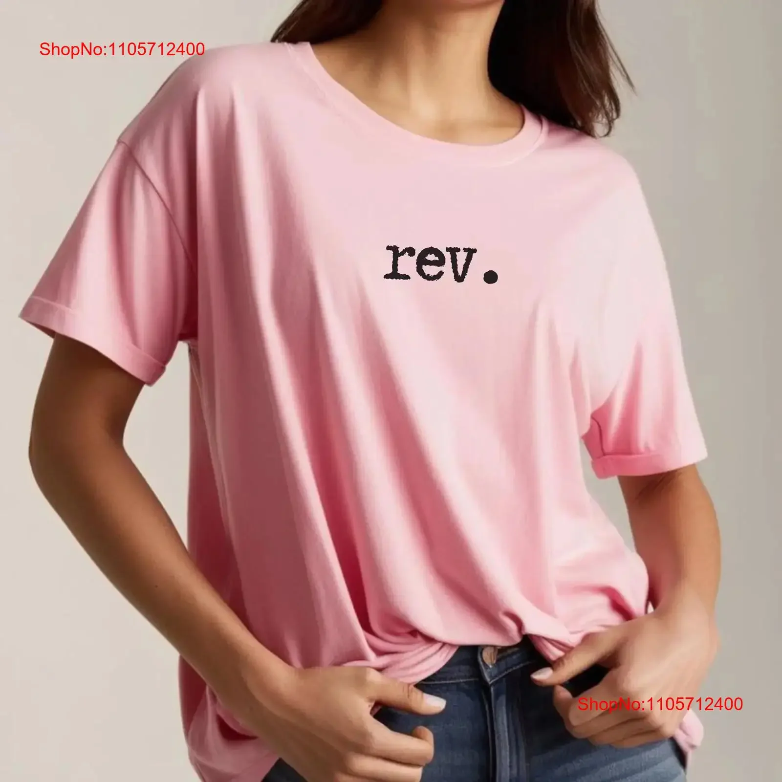 Rev T Shirt for Pastor Minister Clergy Ordination Reverend vintage Washed streetwear homme Stretched Versatile graphic