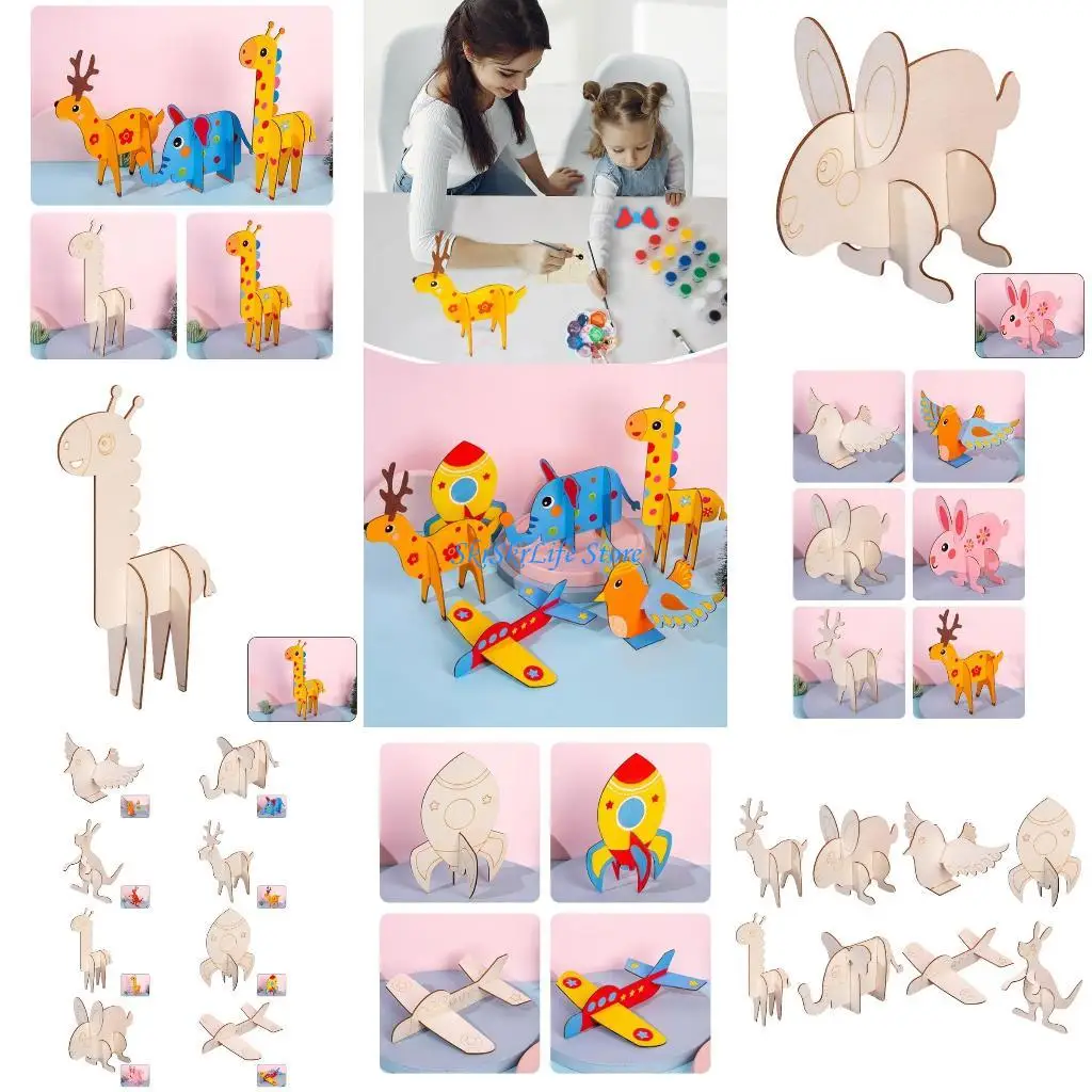 

E65E 8 Pcs Animals Coloring Boards Template Pattern Stencils Graffiti Painting Board