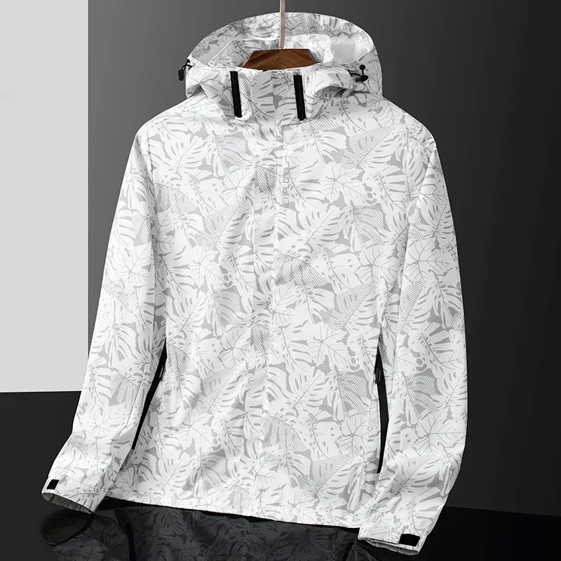 Autunno Outdoor Sports Jacket Camouflage sciolto antivento impermeabile alpinismo felpa con cappuccio cappotto cappello staccabile giacca a vento da uomo