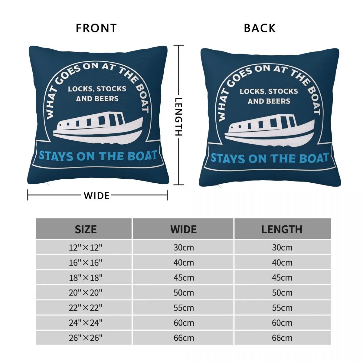 Narrowboat Stays On The Boat Square Pillowcase Polyester Linen Velvet Pattern Zip Decor Pillow Case Room Cushion Case 18
