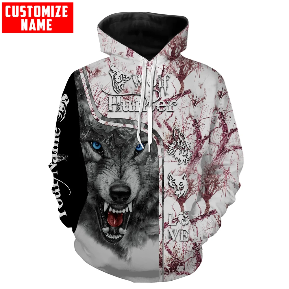 

Personalized Name Wolf Hunting 3D All Over Printed Fashion Men's Hoodie&Sweatshirt Unisex Zip Hoodie Casual Tracksuits KJ970