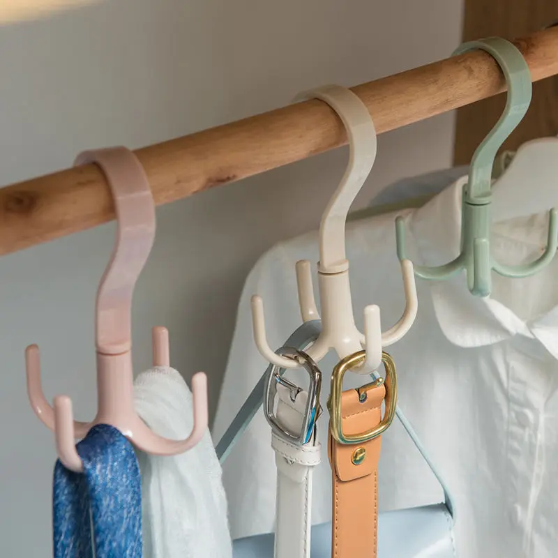 Four-claw Hook, Bag Storage Artifact, Rotatable Coat Rack, Multi-purpose Shoe Rack, Tie Scarf Hanger