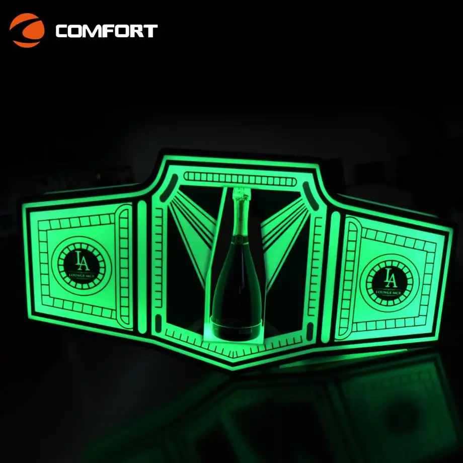 Handheld LED Bottle Presenter Acrylic Glorifier Custom Logo Champagne Service Holder for Nightclub Bar  Party