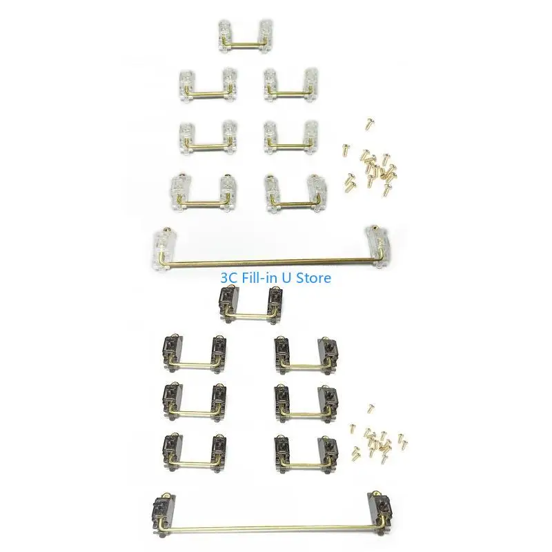 G8TA PCB Mount Screw-in Stabilizers Translucent Gold Plated Stabilizers, 6.25X 2X