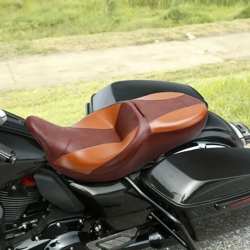 Skórzane siedzenie pasażera motocyklisty dla Harley Touring Road King Electra Glide przemieszczanie się po ulicy Road Glide 2014-2019