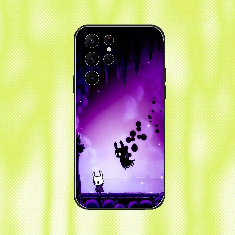حافظة هاتف Game H-Hollow Knight لهاتف سامسونج S 25,24,23,22,30,21,10,9,Ultra,Plus,Lite,FE,4,5G حافظة ناعمة سوداء