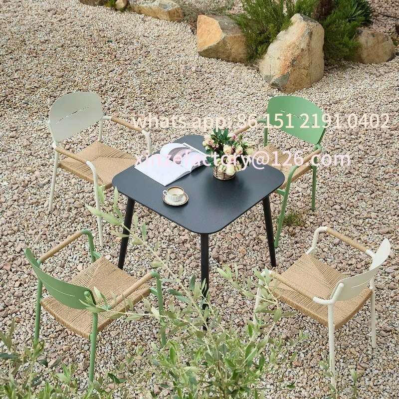 

Customizable Wicker Patio Furniture Set, Outdoor Garden Rattan Chairs & Table for Balcony, All-Weather Terrace Lounge
