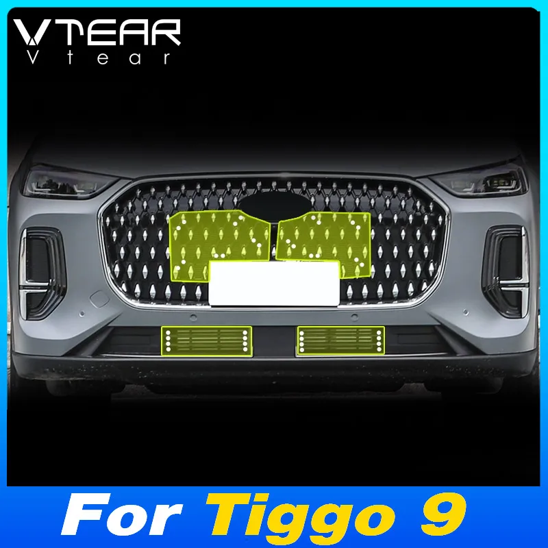 Vtear Car Insect Proof Net Cover Exterior Front Grille Protect Mesh Hood Anti Dust Decoration Accessories For Chery Tiggo 9 2025