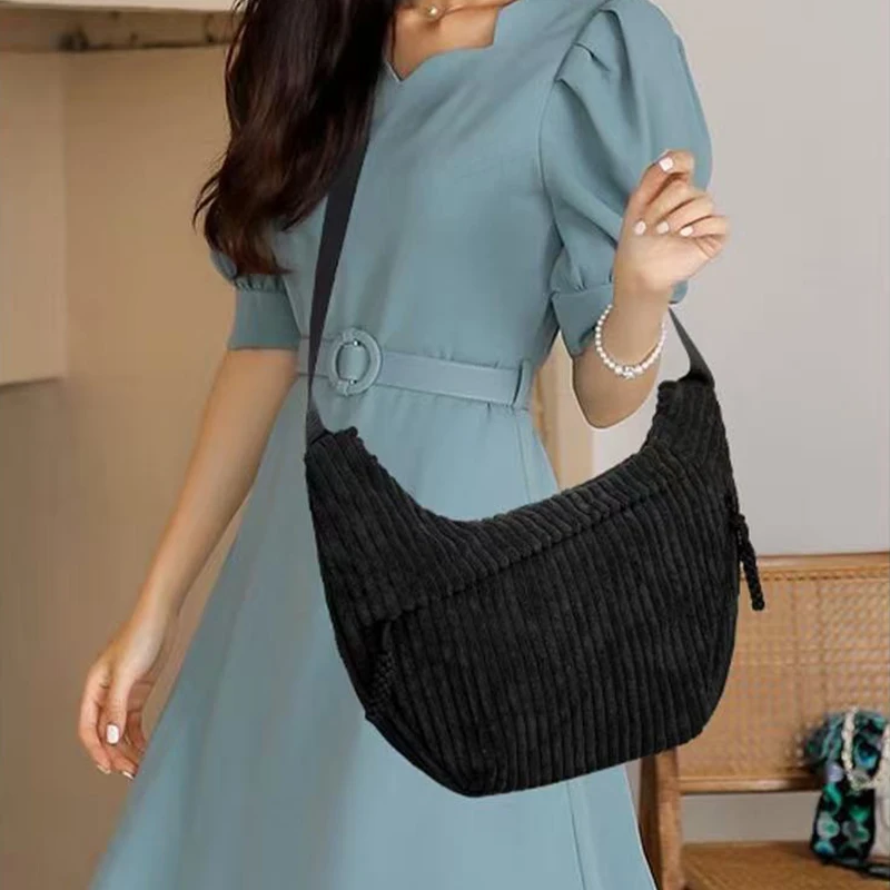 حقيبة الكتف ذات اللون المحايد للرجال والنساء، مصنوعة من مادة سروال قصير، مناسبة للسفر والنزهات. #6