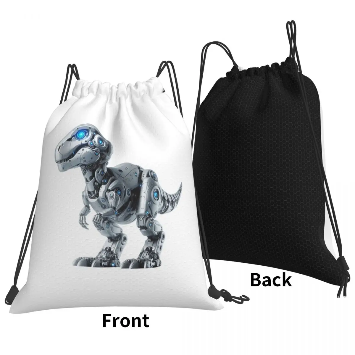 Robot Dinosaur Backpacks Multi-function Drawstring Bundle Pocket Sports Bag Book Bags for Travel School