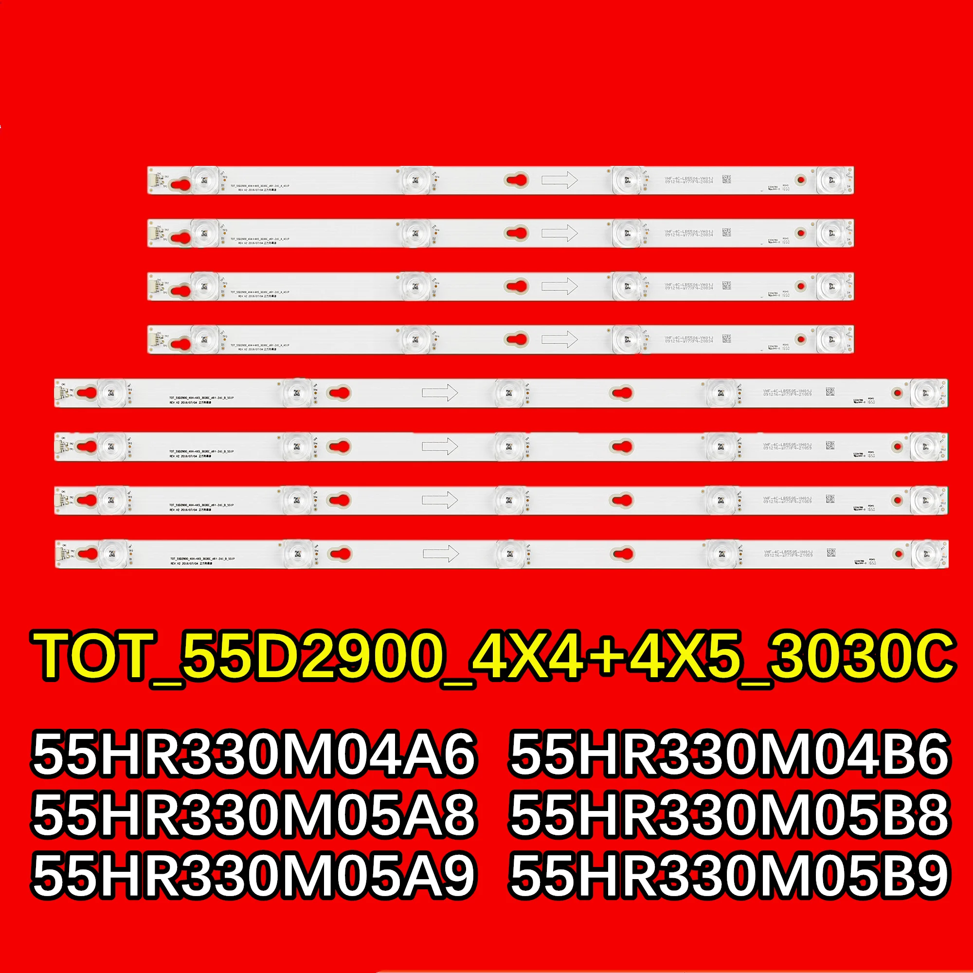 LED Backlight for 55S401 55S403 55S405 55US5800 U55C7006 U55P6006 U55P6016 U55P6046 U55P6066 55UC6306 TOT_55D2900_4X4+4X5_3030C