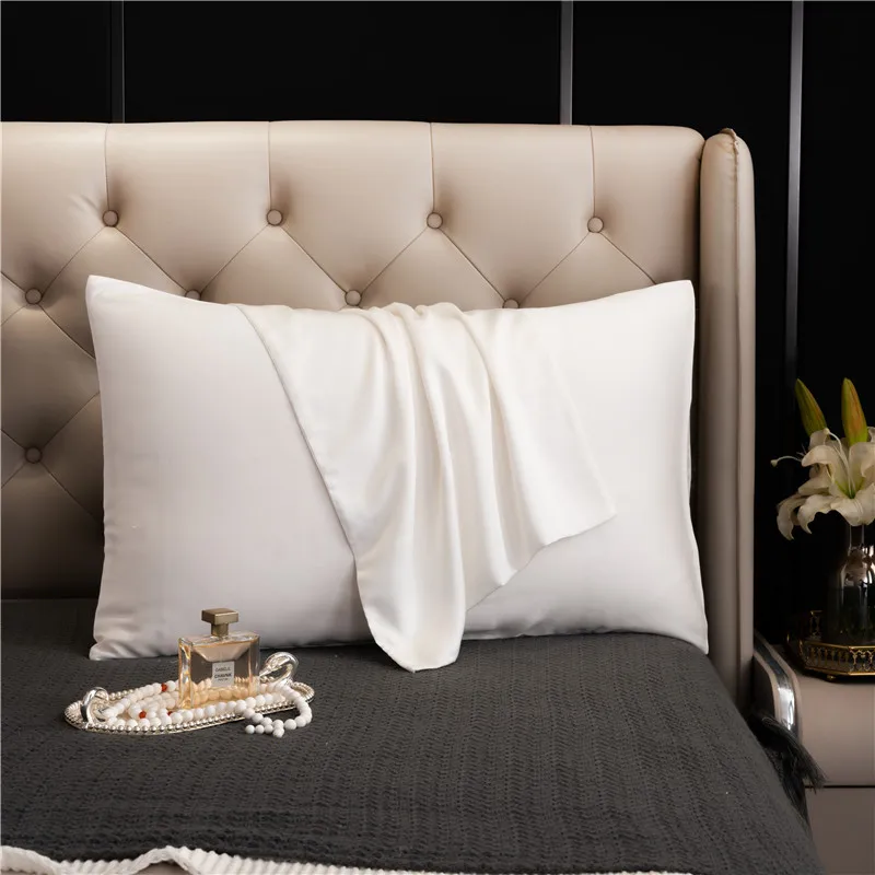 Natural Silk Pillowcase High Quality Comfortable Pillow Case Solid Color Bedding Pillow Cover 40x70 50x80 Envelope Pillowcover