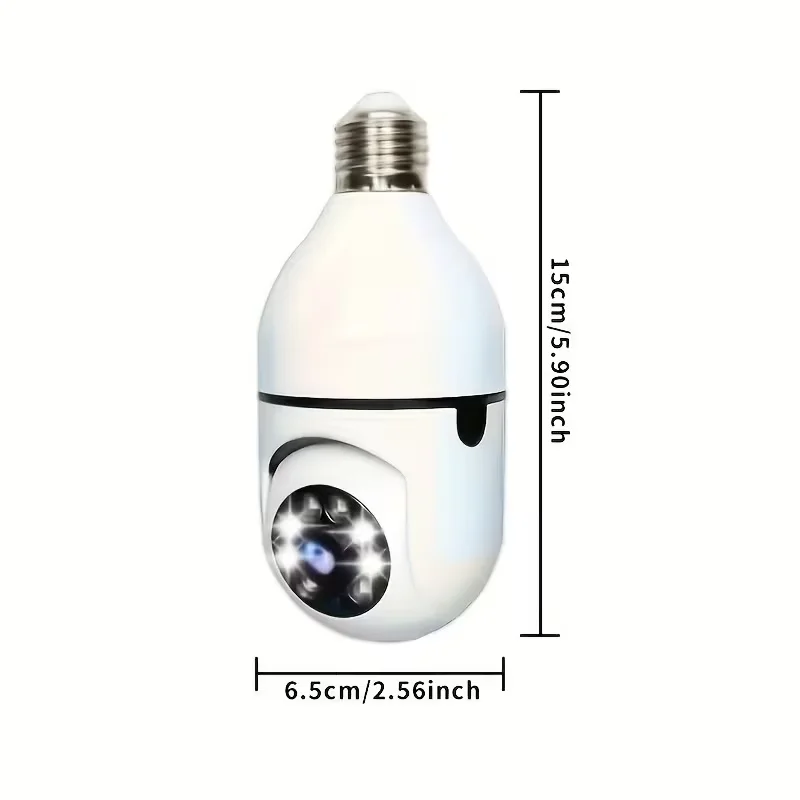 Light Bulb Security Camera, 2.4GHz & 5G WiFi,  360°Panoramic View, Motion Detection Alerts, App Control Home Security Camera