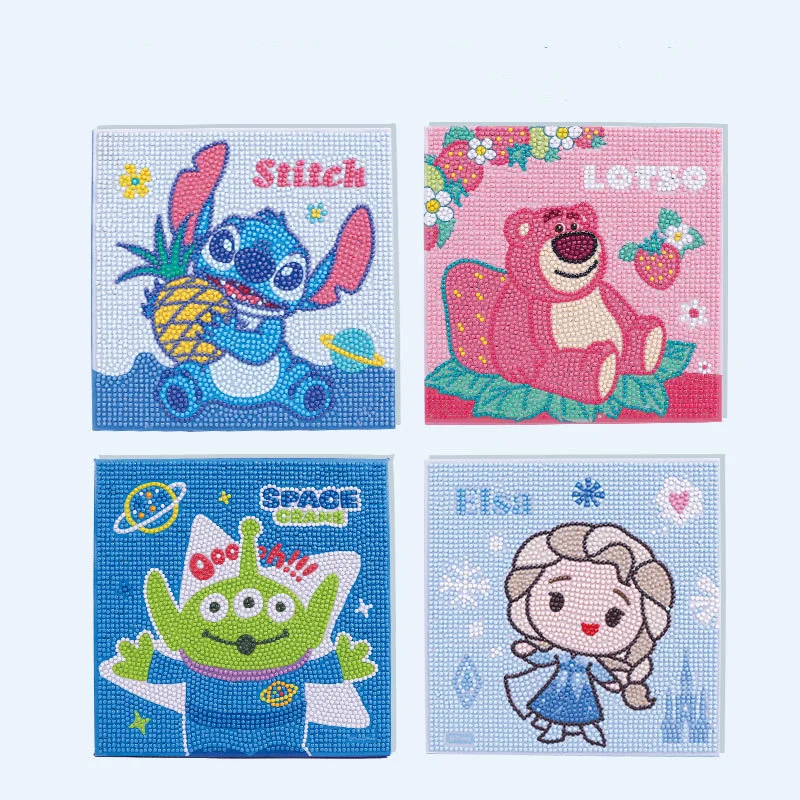 Disney Strawberry Bear Ice and Snow Stitch Three Eyed Children's Puzzle Diamond Painting Set Creative Handmade Painting