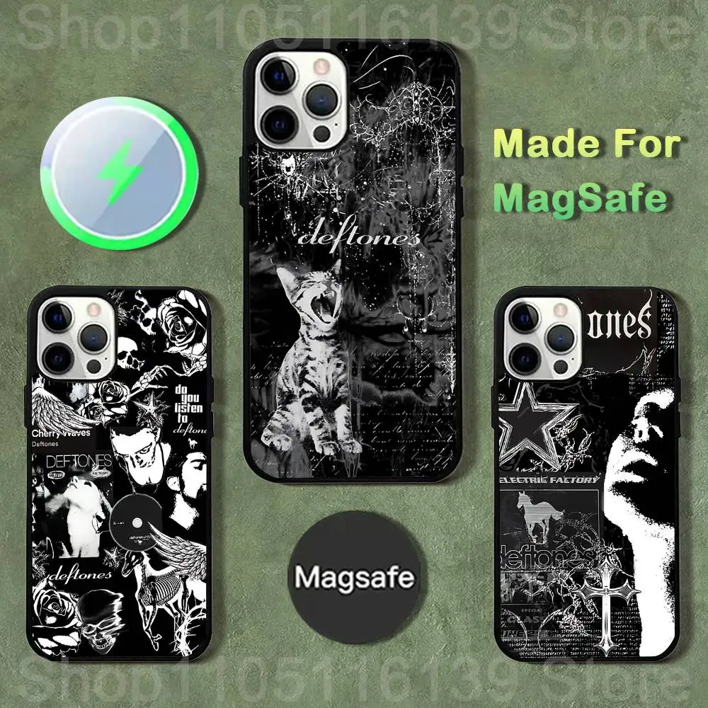 

Band D-Deftones Phone Case For iPhone 17,16,15,14,13,12,11,Pro,Max,Plus,Mini,SE4,E Magnetic Magsafe Wireless Charging